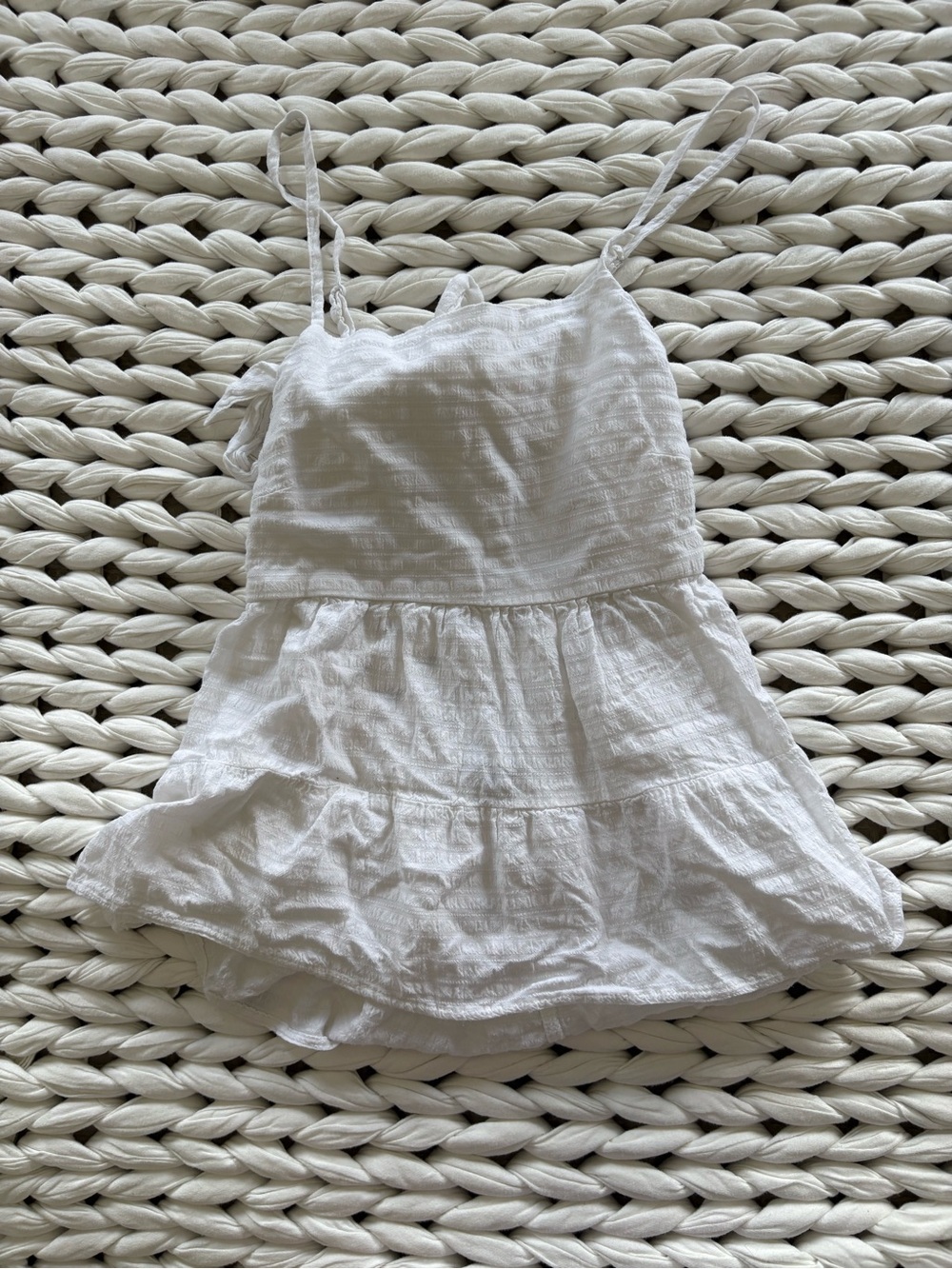 American Eagle Outfitters White Tiered Spaghetti Strap Tank